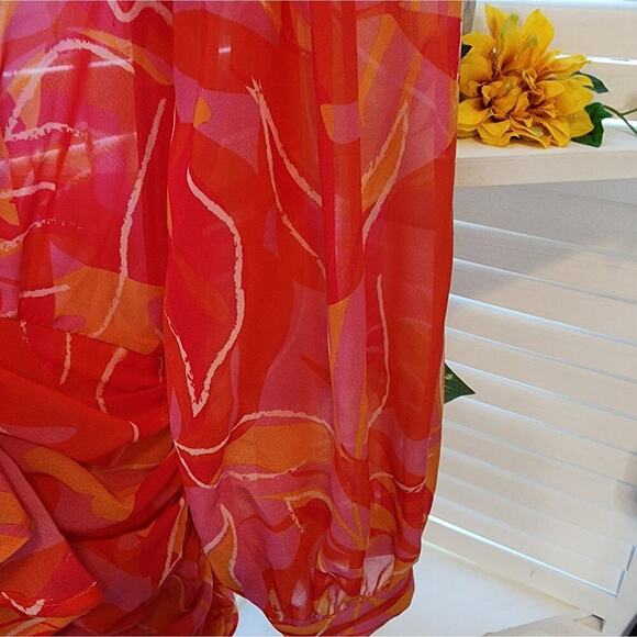 KASIA ROUCHED LAYERED MINI MULTI COLOR DRESS SIZE SMALL RETAIL $238 - Picture 4 of 7